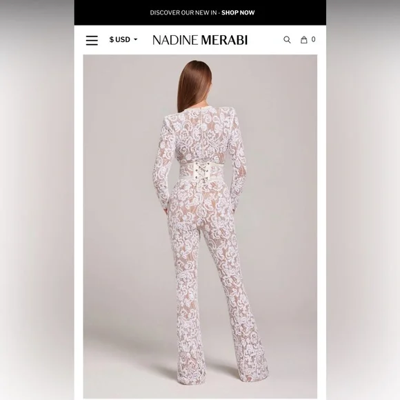 Nadine Merabi White Bridal Jumpsuit